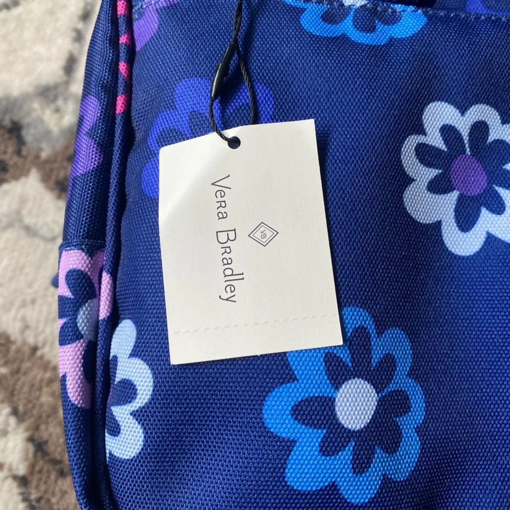 NWT New Ellie Floral Print Travel Organizer Vibrant Blue Pink Navy Purple Color